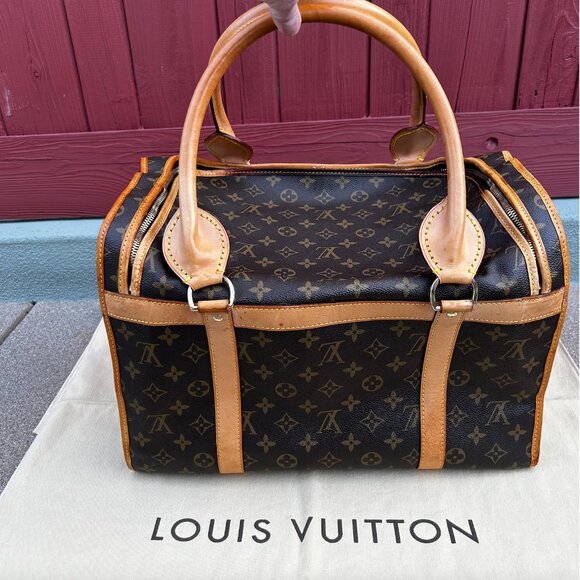 Authentic~LOUIS VUITTON~Monogram Canvas Sac Chien 40 Dog/Pet Carrier~LV Dustbag - Picture 4 of 16